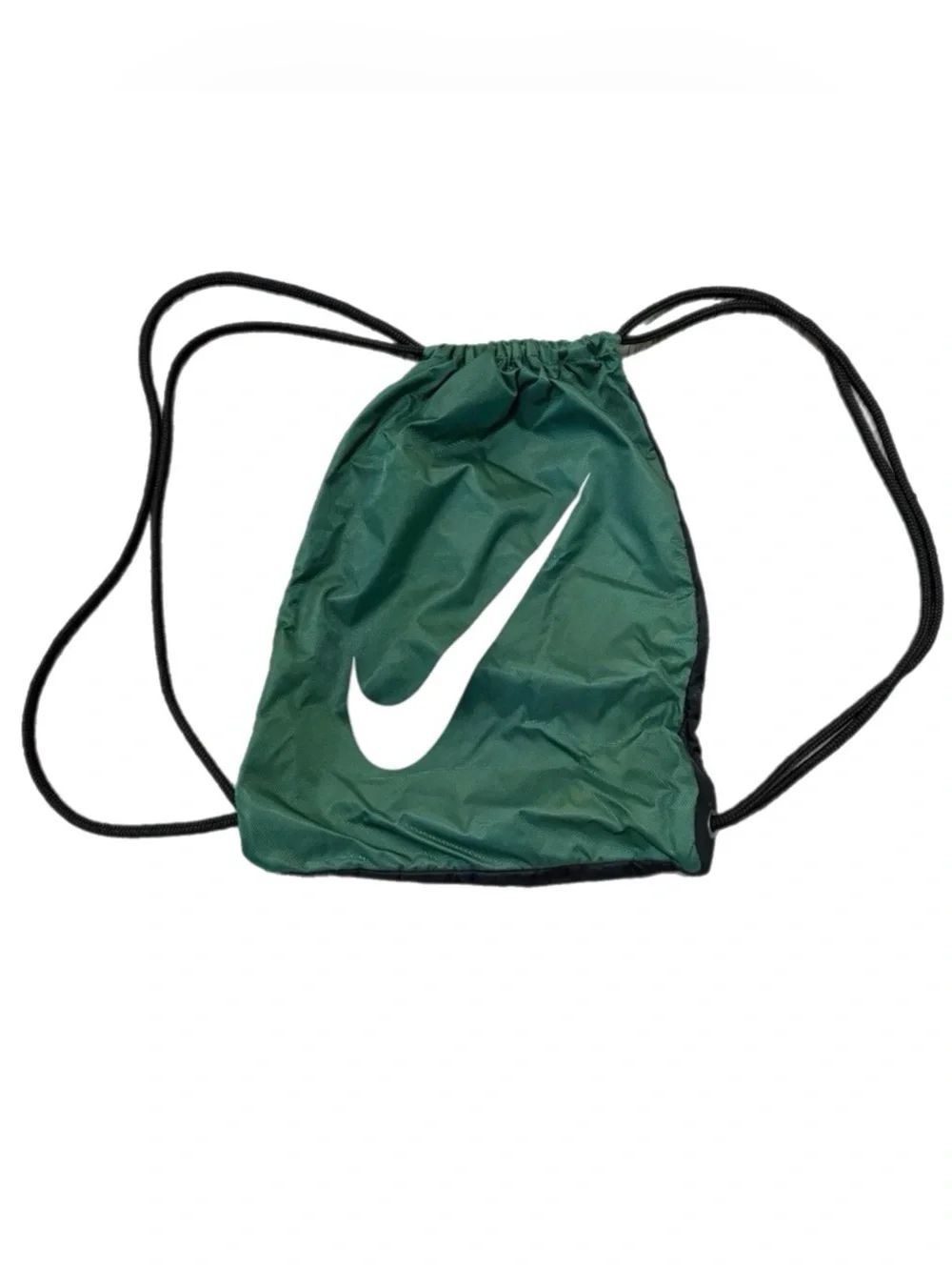 Nike Green Drawstring Gym Sack with White Swoosh Backpack Lightweight